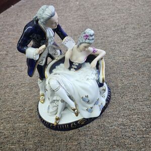 Royal Dux Bohemia 191 260 Large Porcelain Painted Statue Man Woman Victorian...